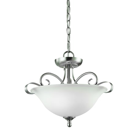 Brighton 16'' Wide 2-Light Semi Flush Mount, Brushed Nickel